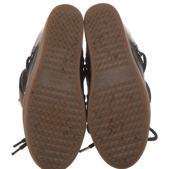 ISABEL MARANT SZ 40 black NOWLES Laces Shearling Leather Boots - Picture 2 of 5